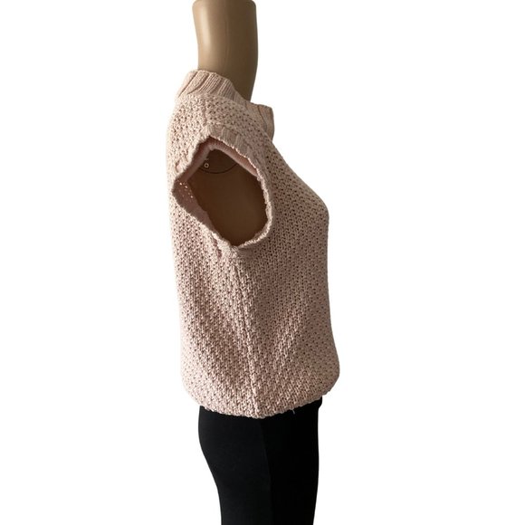 Vintage Knit DeVille Hand Knit Size M Pink Sweater Vest - Picture 2 of 8